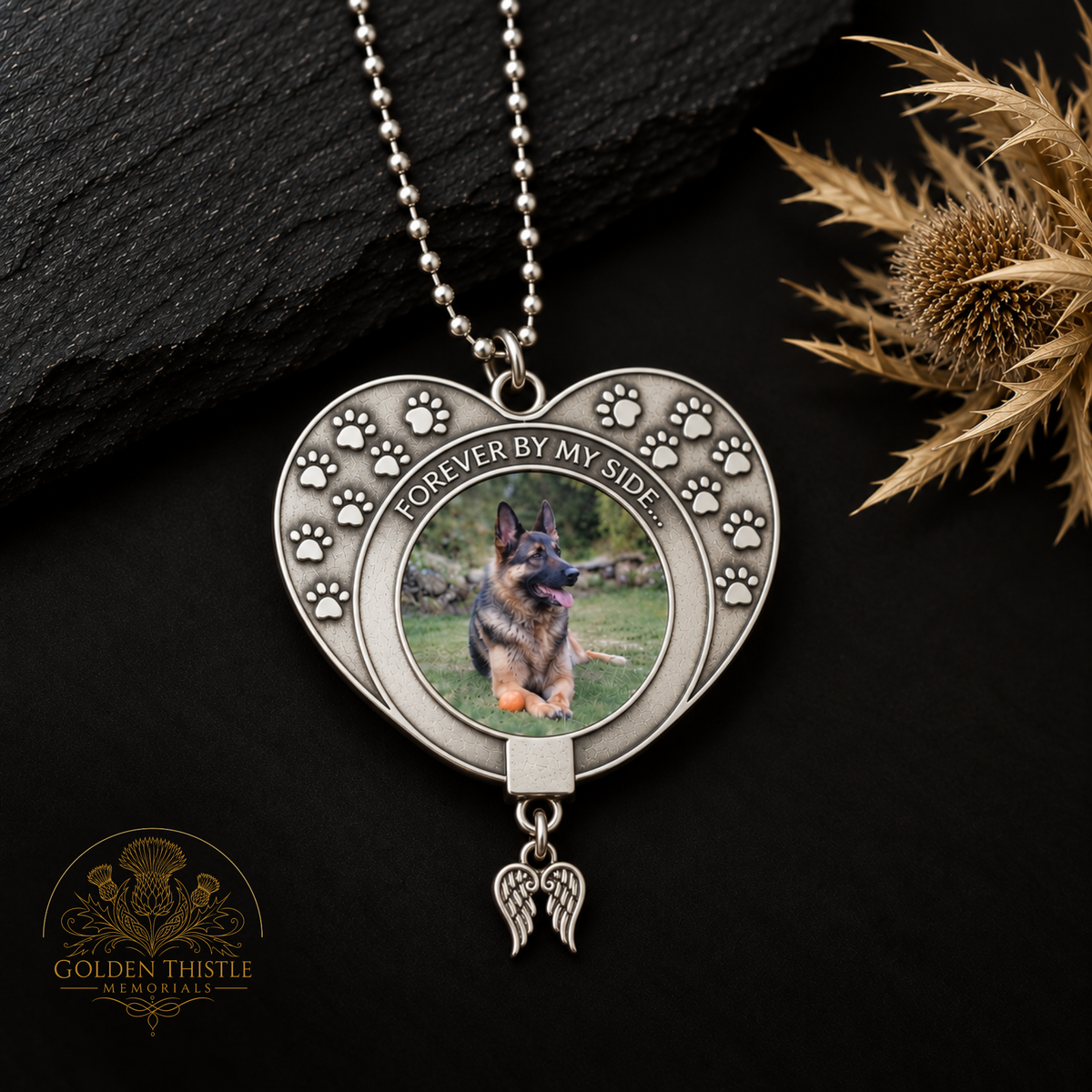 "FOREVER BY MY SIDE" Remembrance Decoration for Pets