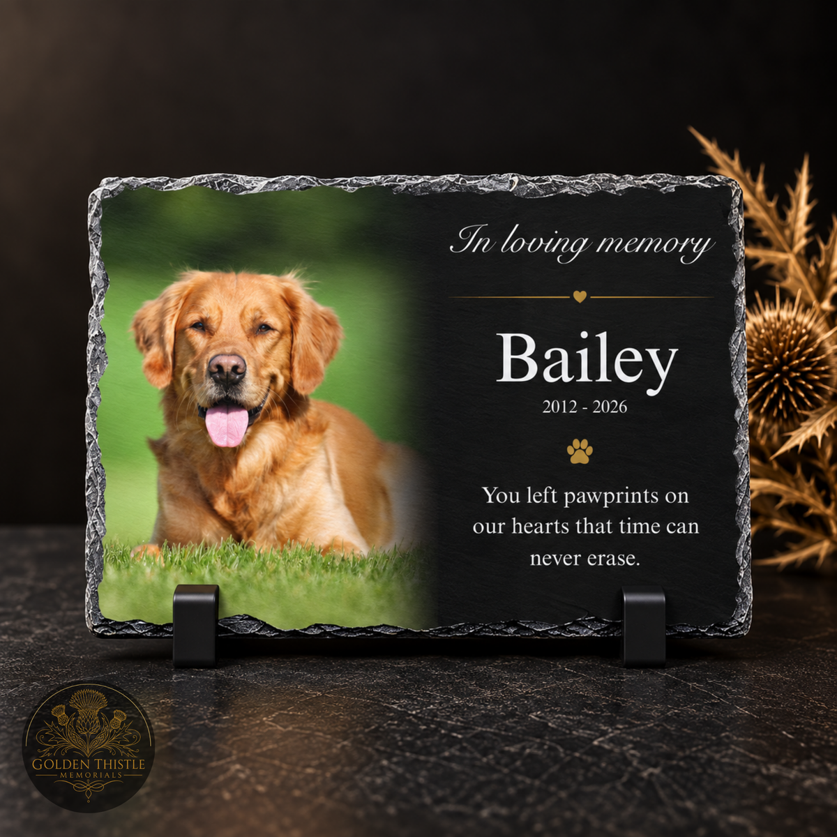 Custom Printed Memorial Slate - Large Rectangle