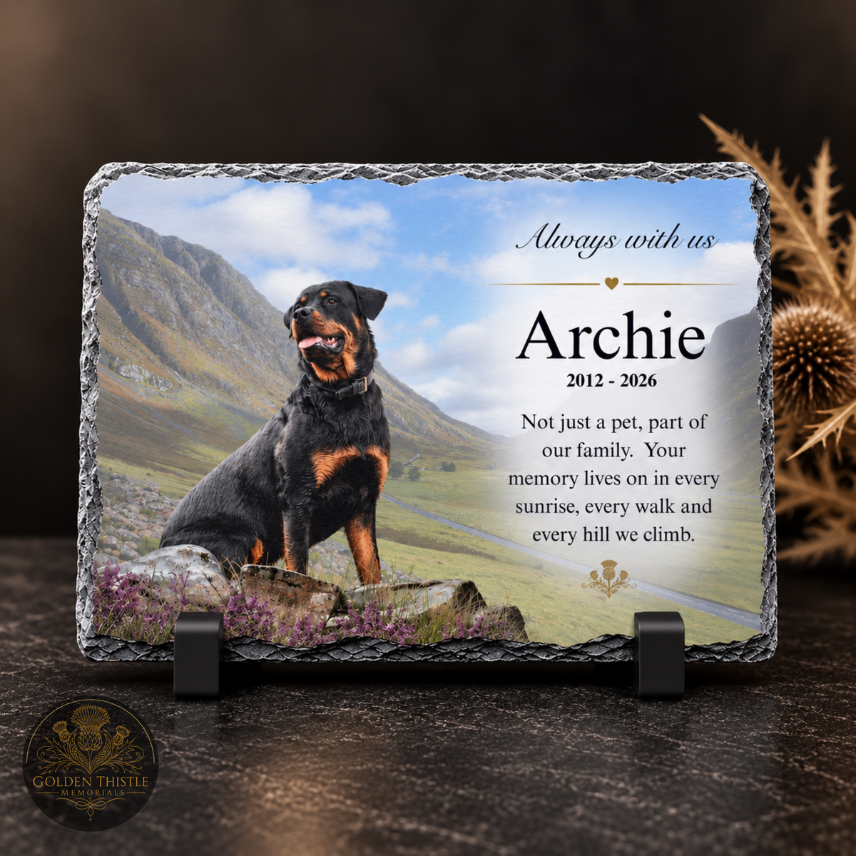Custom Printed Memorial Slate - Large Rectangle
